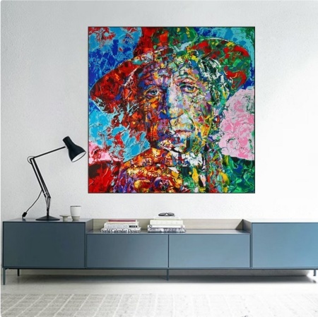 Keith Richards, uramljena slika 50x50cm - Img 2