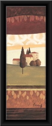 Kuća na selu, uramljena slika 30 x 70 cm - Img 2