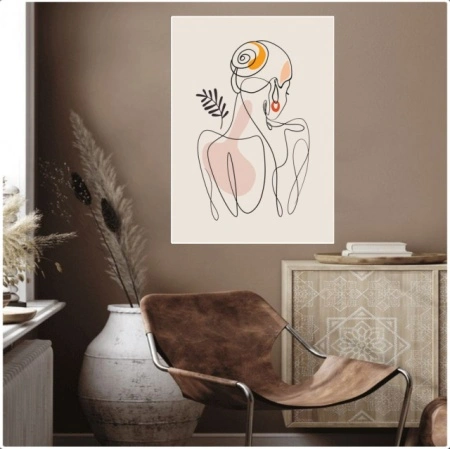 Line girl, uramljena slika 40x50cm - Img 2