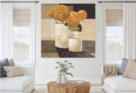 Yellow flowers, framed picture - Img 2