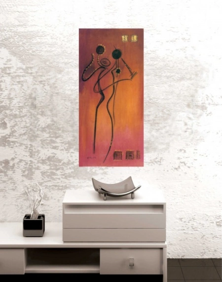 African dance, uramljena slika 30x70cm - Img 2