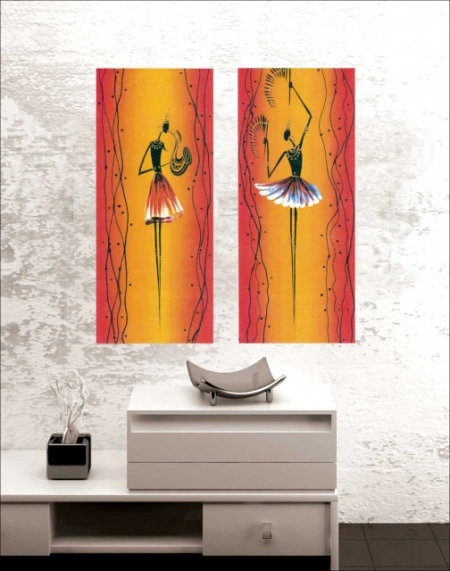 African musicians, dve uramljene slike 30x70cm svaka - Img 2