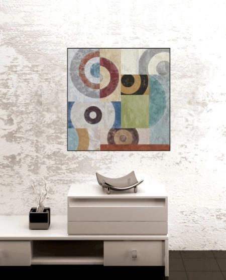 Apstrakcija Nava 1, uramljena slika 70x70cm - Img 2