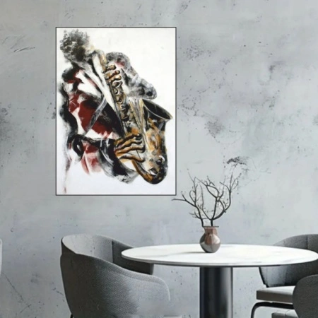 Saxo Jazz, uramljena slika 40x50cm i 50x70cm - Img 2