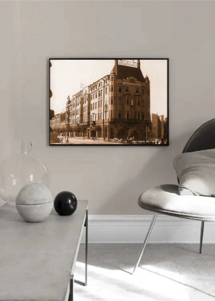 Stari Beograd, hotel Moskva 1933., uramljena slika 30x40cm i 40x50cm - Img 2