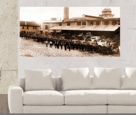 Stari Beograd - Pivara Bajloni 1920., uramljena slika 50x100cm - Img 2