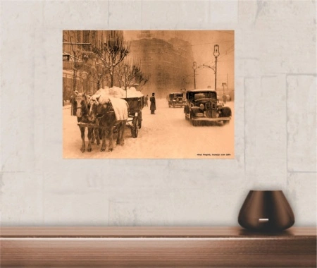 Stari Beograd Terazije zima 1920., uramljena slika 30x40cm i 40x50cm - Img 2