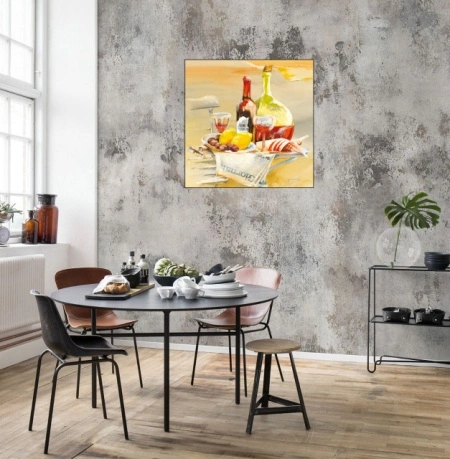 Belo vino, uramljena slika 50x50cm - Img 2