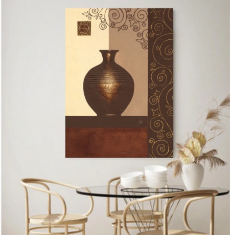 Braon vaza, uramljena slika 60x80cm - Img 2