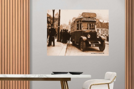 Bus linija 1 Kelmegdan Neimar 1928., uramljena slika 30x40cm i 40x50cm - Img 2