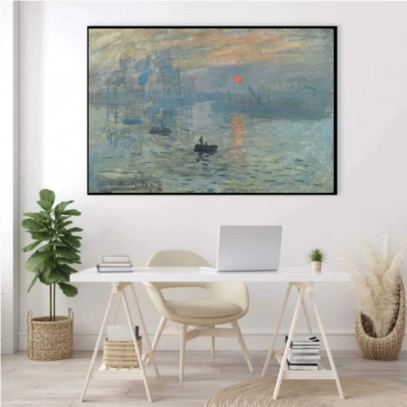 Claude Monet, Impression soleil levant, uramljena slika 50x70cm - Img 2