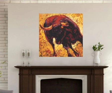 El Toro, uramljena slika 70x70cm - Img 2