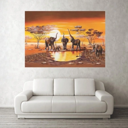 Elephants, uramljena slika 50x70cm i 70x100cm - Img 2