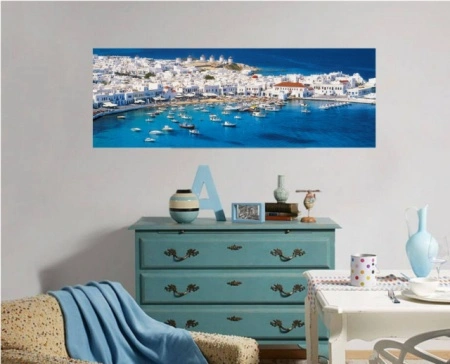 Mikonos , uramljena slika 35x100cm - Img 2