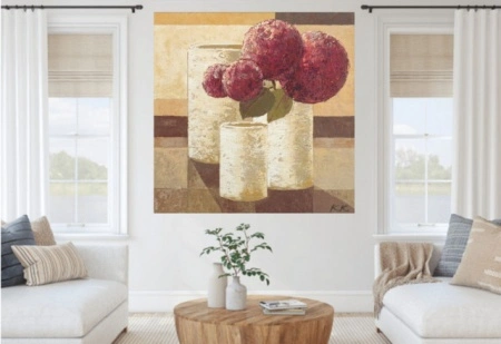 Red flowers, framed picture - Img 2