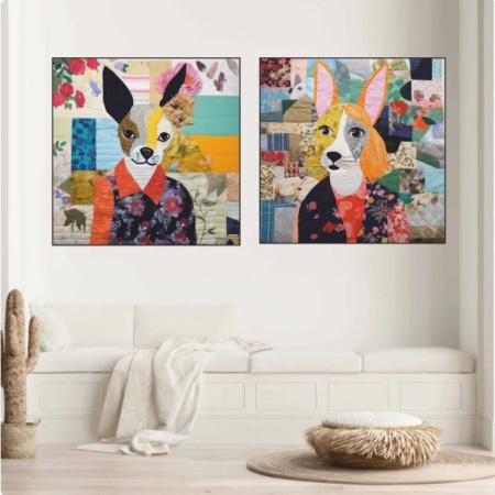 Two dogs, komplet od dve uramljene slike 50x50cm svaka - Img 2
