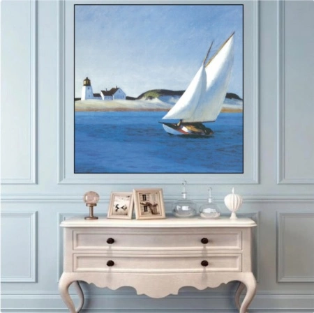 White Ship, uramljena slika 50x50 cm - Img 2