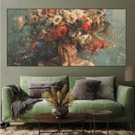 Zinna, uramljena slika 30x70cm i 50x100cm - Img 2