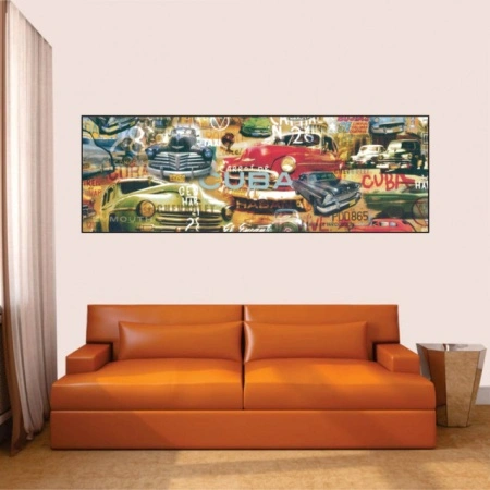 Cuba Havana, uramljena slika 30x90cm - Img 2