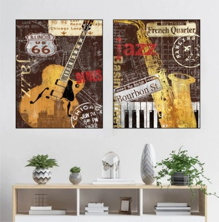 Jazz, komplet od dve uramljene slike 40x50cm svaka - Img 2