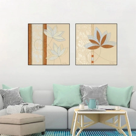 Lotus, uramljena slika 50x50cm komplet od dve slike - Img 2