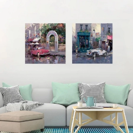Old cars, dve uramljene slike 50x50cm svaka - Img 2