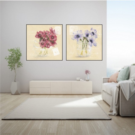 Post and anemones, komplet od dve uramljene slike 30x30cm svaka - Img 2
