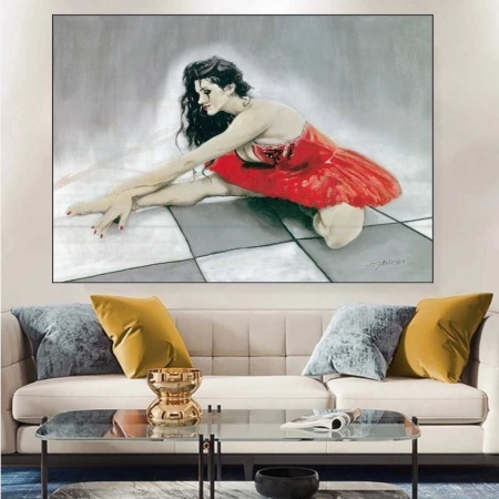 Balerina, uramljena slika 70x100cm - Img 2