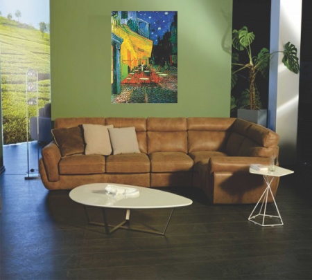 Cafe Van Gogh, uramljena slika 70x100cm - Img 2