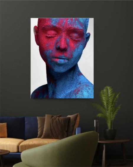 Colored face, uramljena slika 40x50cm - Img 2