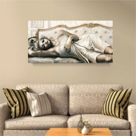 Diana on sofa, uramljena slika 50x100cm - Img 2