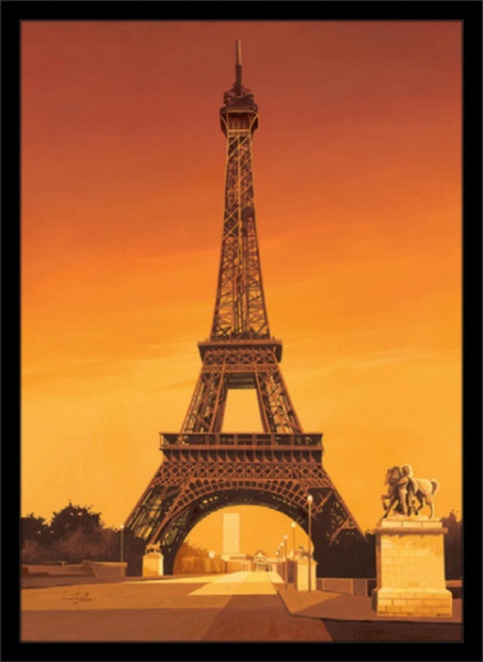 Pariz, Ajfelov toranj, uramljena slika 50 x 70 cm - Img 2