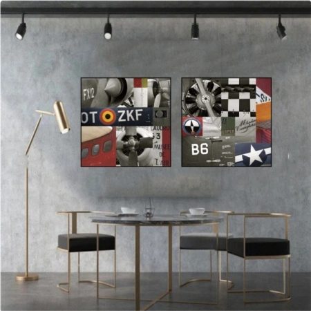 Ratni avioni, komplet od dve uramljene slike 40x40cm svaka - Img 2