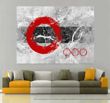 Red O, uramljena slika dimenzije 70x100cm - Img 2
