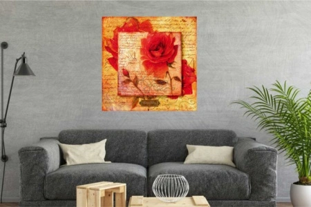 Romantic rose, uramljena slika 50x50cm - Img 2