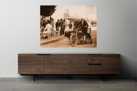 Stari Beograd, dama na motoru 1929. terazije, uramljena slika 30x40cm i 40x50cm - Img 2