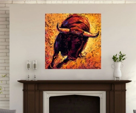 Toro, uramljena slika 70x70cm - Img 2