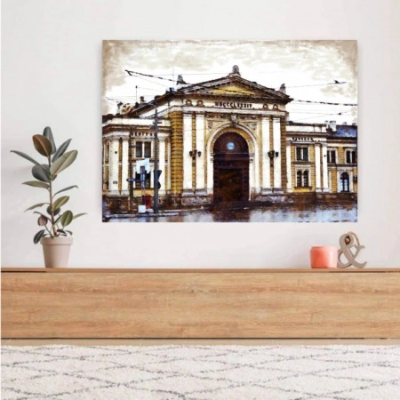 Zeleznicka stanica Beograd, uramljena slika 50x70cm - Img 2