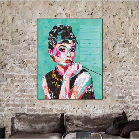 Audrey H., uramljena slika 40x50cm , 50x70cm i 60x80cm - Img 2