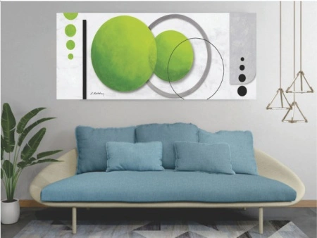 Green fusion, uramljena slika 40x90cm - Img 2