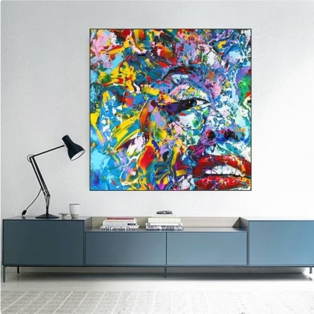 Merilin Monro, uramljena slika 50x50cm - Img 2