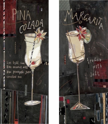 Pina Colada and Margarita, komplet 2 uramljene slike 30x70cm svaka - Img 2