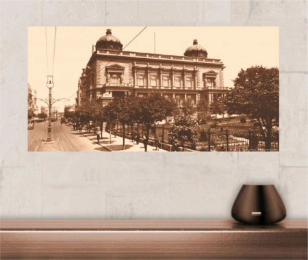 Stari Beograd ul Kralja Milana 1920., uramljena slika 50x100cm - Img 2