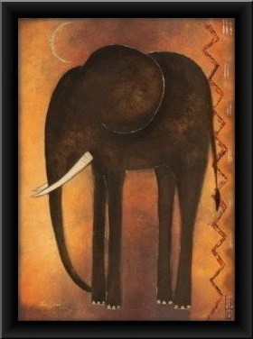 Tata slon, uramljena slika 50x70cm - Img 2