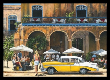 Kafe Kuba, uramljena slika 60x90cm - Img 2