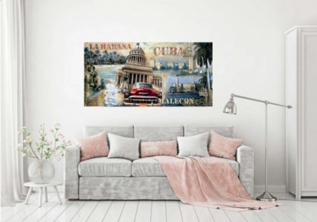 La Habana Cuba, uramljena slika 30x70cm i 50x100cm - Img 2