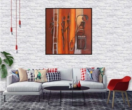 Mitska muzika, uramljena slika 70 x 70 cm - Img 3
