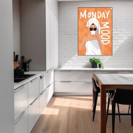 Monday mood, uramljena slika 40x50cm , 50x70cm i 60x80cm - Img 2