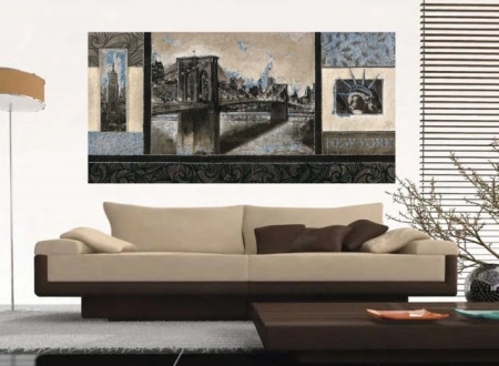 New York, uramljena slika 50 x 100 cm - Img 2