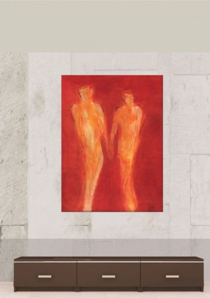 Red couple, framed picture - Img 2